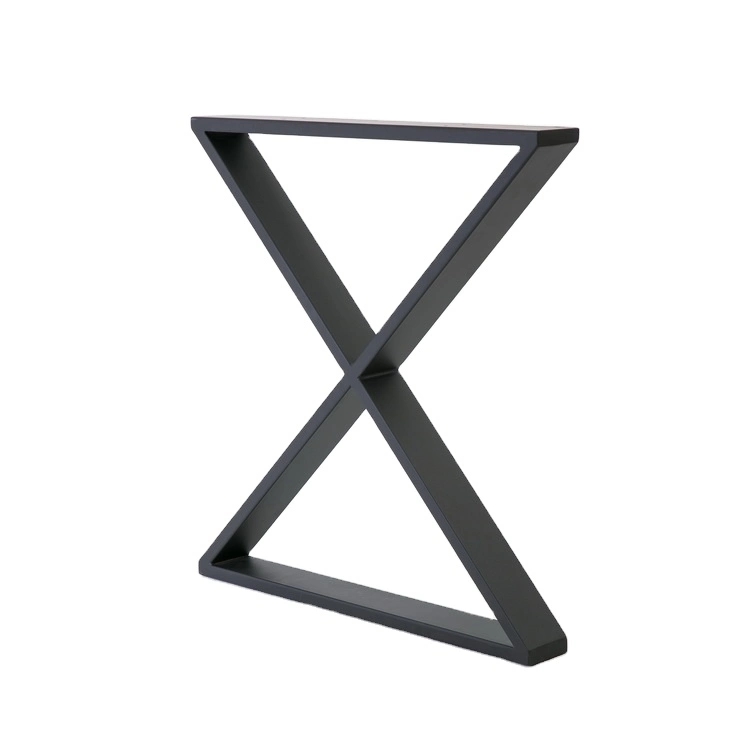 Patas negras recubiertas de polvo personalizadas en forma de x - Pata de metal